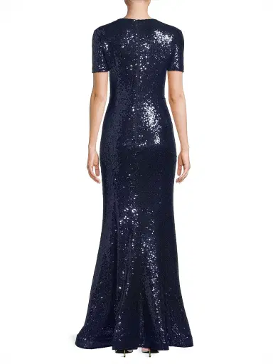 Shani Women's Sequined Fit & Flare Gown - Navy | Thumbnail 5 Shani Women's Sequined Fit & Flare Gown - Navy | Thumbnail 5