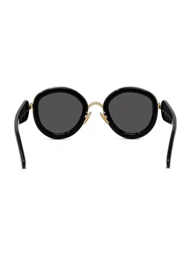 LOEWE Men's Metal Round 49MM Sunglasses - Shiny Black Smoke | Thumbnail 6 LOEWE Men's Metal Round 49MM Sunglasses - Shiny Black Smoke | Thumbnail 6