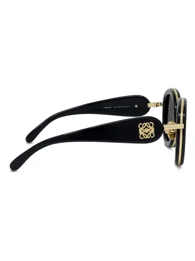LOEWE Men's Metal Round 49MM Sunglasses - Shiny Black Smoke | Thumbnail 8 LOEWE Men's Metal Round 49MM Sunglasses - Shiny Black Smoke | Thumbnail 8