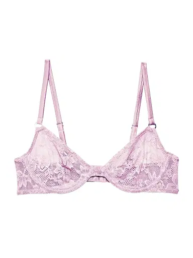 Fleur du Mal Women's Le Stretch Multi-Fit Lace Demi Bra - Ballet Pink | Thumbnail 1 Fleur du Mal Women's Le Stretch Multi-Fit Lace Demi Bra - Ballet Pink | Thumbnail 1