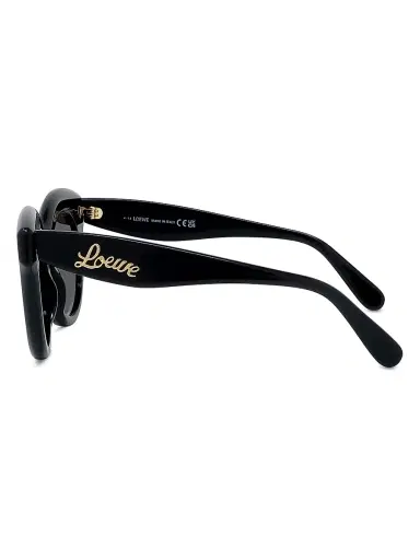 LOEWE Men's Curvy 49MM Round Sunglasses - Shiny Black Smoke | Thumbnail 4 LOEWE Men's Curvy 49MM Round Sunglasses - Shiny Black Smoke | Thumbnail 4