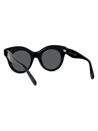 LOEWE Men's Curvy 49MM Round Sunglasses - Shiny Black Smoke | Thumbnail 5 LOEWE Men's Curvy 49MM Round Sunglasses - Shiny Black Smoke | Thumbnail 5
