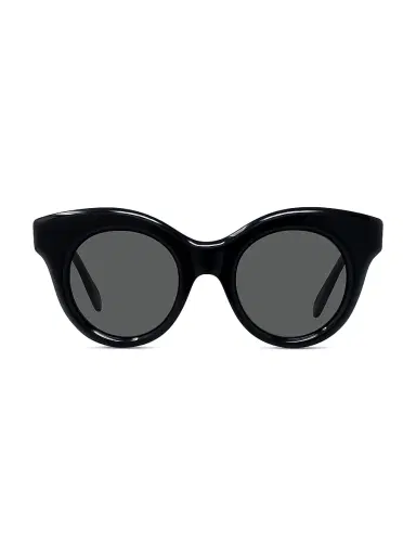 LOEWE Men's Curvy 49MM Round Sunglasses - Shiny Black Smoke | Thumbnail 1 LOEWE Men's Curvy 49MM Round Sunglasses - Shiny Black Smoke | Thumbnail 1