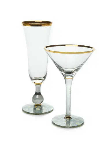 MacKenzie-Childs Sterling Check Champagne Flute | Thumbnail 2 MacKenzie-Childs Sterling Check Champagne Flute | Thumbnail 2
