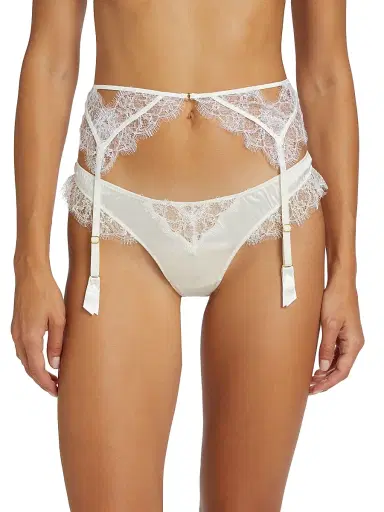Kiki de Montparnasse Women's Lace Inset Garter Belt - Ivory - Size Large | Thumbnail 3 Kiki de Montparnasse Women's Lace Inset Garter Belt - Ivory - Size Large | Thumbnail 3