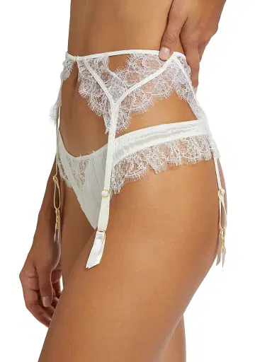 Kiki de Montparnasse Women's Lace Inset Garter Belt - Ivory - Size Large | Thumbnail 5 Kiki de Montparnasse Women's Lace Inset Garter Belt - Ivory - Size Large | Thumbnail 5