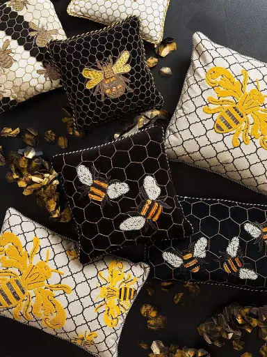 MacKenzie-Childs Queen Bee Outdoor Lumbar Pillow | Thumbnail 2 MacKenzie-Childs Queen Bee Outdoor Lumbar Pillow | Thumbnail 2