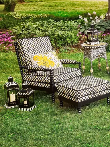 MacKenzie-Childs Queen Bee Outdoor Lumbar Pillow | Thumbnail 4 MacKenzie-Childs Queen Bee Outdoor Lumbar Pillow | Thumbnail 4