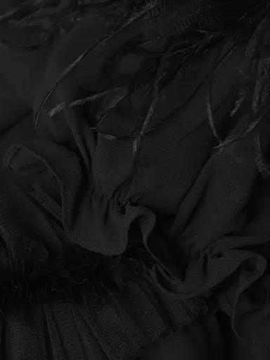 Shani Women's Off-the-Shoulder Feather-Trim Maxi Dress - Black | Thumbnail 6 Shani Women's Off-the-Shoulder Feather-Trim Maxi Dress - Black | Thumbnail 6