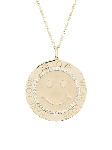 Sydney Evan Women's 14K Yellow Gold & Diamond Happy-Face-Coin Pendant Necklace | Thumbnail 1 Sydney Evan Women's 14K Yellow Gold & Diamond Happy-Face-Coin Pendant Necklace | Thumbnail 1