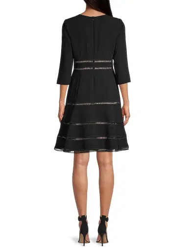 Shani Women's Lattice Trim Fit & Flare Midi-Dress - Black - Size 6 | Thumbnail 5 Shani Women's Lattice Trim Fit & Flare Midi-Dress - Black - Size 6 | Thumbnail 5