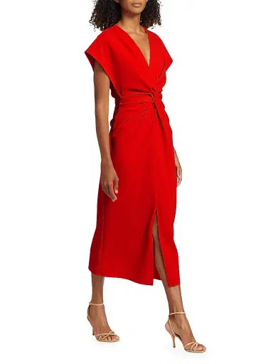 PRABAL GURUNG Women's Jackie Twist-Front Cocktail Dress - Poppy - Size 6 | Thumbnail 3 PRABAL GURUNG Women's Jackie Twist-Front Cocktail Dress - Poppy - Size 6 | Thumbnail 3
