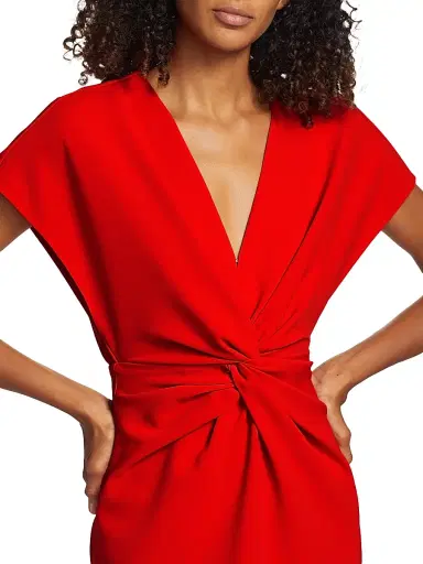 PRABAL GURUNG Women's Jackie Twist-Front Cocktail Dress - Poppy - Size 6 | Thumbnail 6 PRABAL GURUNG Women's Jackie Twist-Front Cocktail Dress - Poppy - Size 6 | Thumbnail 6