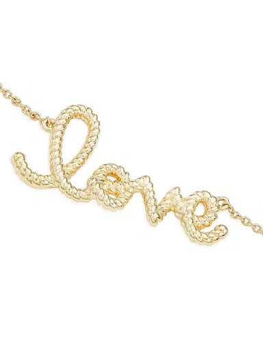 Sydney Evan Women's Love Script 14K Yellow Gold Rope Necklace - Gold | Thumbnail 4 Sydney Evan Women's Love Script 14K Yellow Gold Rope Necklace - Gold | Thumbnail 4
