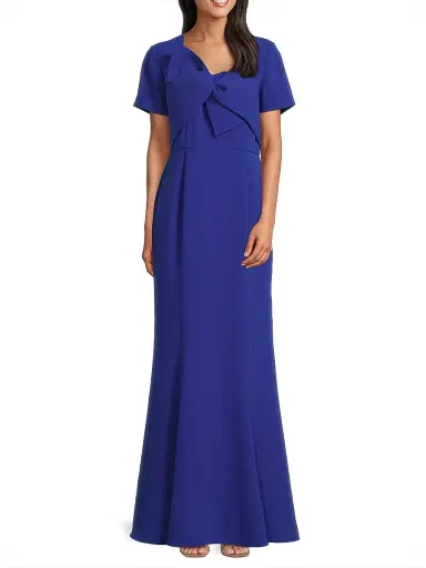 Shani Women's Crepe Bow Bodice Gown - Royal Blue - Size 16 | Thumbnail 2 Shani Women's Crepe Bow Bodice Gown - Royal Blue - Size 16 | Thumbnail 2