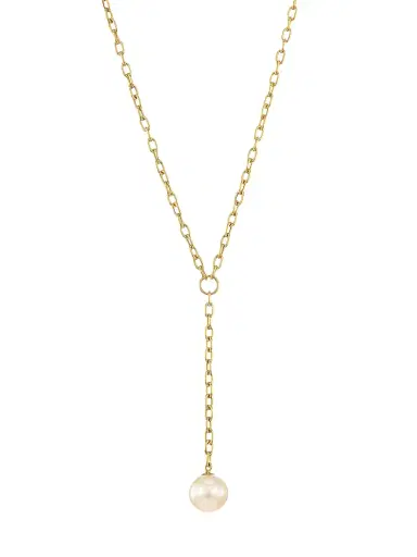 Zoë Chicco Women's 14K Yellow Gold & Freshwater 8MM Pearl Lariat Necklace - Gold | Thumbnail 1 Zoë Chicco Women's 14K Yellow Gold & Freshwater 8MM Pearl Lariat Necklace - Gold | Thumbnail 1
