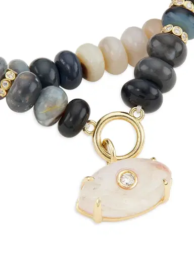 Sydney Evan Women's Carved Eye 14K Gold, Diamond & Australian Opal Beaded Necklace - Opal | Thumbnail 4 Sydney Evan Women's Carved Eye 14K Gold, Diamond & Australian Opal Beaded Necklace - Opal | Thumbnail 4