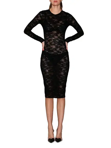 Fleur du Mal Women's Le Stretch Multifit Lace Midi-Dress - Black - Size XL | Thumbnail 2 Fleur du Mal Women's Le Stretch Multifit Lace Midi-Dress - Black - Size XL | Thumbnail 2