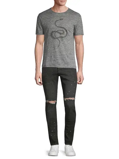 Purple Brand Men's P001 Over Spray Slim-Fit Jeans - Black - Size 40 | Thumbnail 2 Purple Brand Men's P001 Over Spray Slim-Fit Jeans - Black - Size 40 | Thumbnail 2