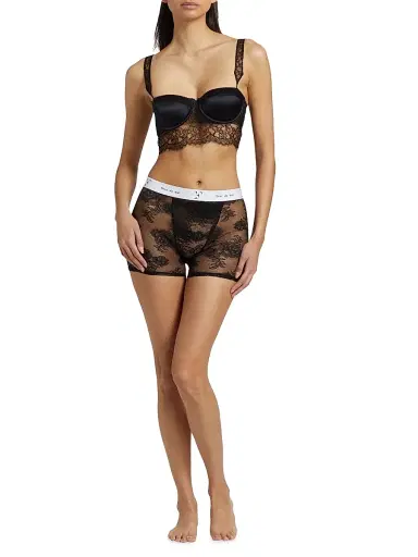 Fleur du Mal Women's Bouquet Lace Boxers - Black - Size XS | Thumbnail 2 Fleur du Mal Women's Bouquet Lace Boxers - Black - Size XS | Thumbnail 2
