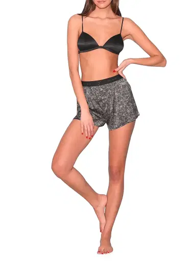 Fleur du Mal Women's Silk-Blend Wireless Triangle Bra - Black - Size Large | Thumbnail 2 Fleur du Mal Women's Silk-Blend Wireless Triangle Bra - Black - Size Large | Thumbnail 2