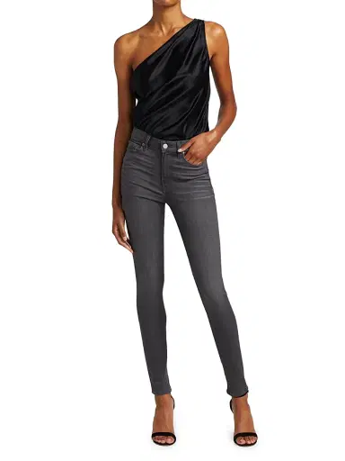 Cami NYC Women's Darby One-Shoulder Silk Bodysuit - Black | Thumbnail 2 Cami NYC Women's Darby One-Shoulder Silk Bodysuit - Black | Thumbnail 2