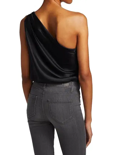 Cami NYC Women's Darby One-Shoulder Silk Bodysuit - Black | Thumbnail 5 Cami NYC Women's Darby One-Shoulder Silk Bodysuit - Black | Thumbnail 5