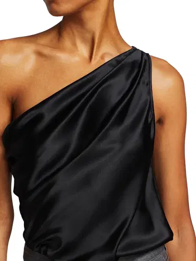 Cami NYC Women's Darby One-Shoulder Silk Bodysuit - Black | Thumbnail 7 Cami NYC Women's Darby One-Shoulder Silk Bodysuit - Black | Thumbnail 7