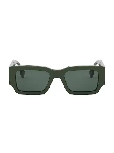 Fendi Men's 51MM Rectangular Sunglasses - Dark Green Green | Thumbnail 2 Fendi Men's 51MM Rectangular Sunglasses - Dark Green Green | Thumbnail 2