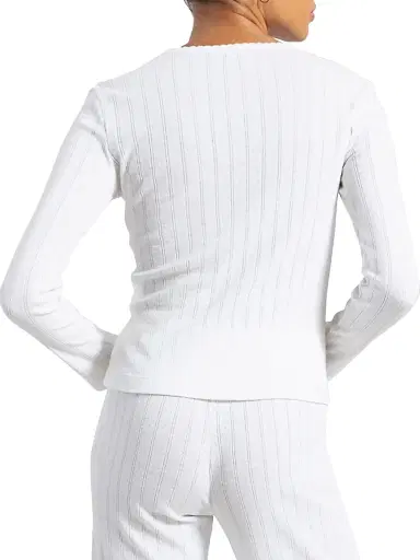 LESET Women's Pointelle Long-Sleeve Top - White - Size XL | Thumbnail 4 LESET Women's Pointelle Long-Sleeve Top - White - Size XL | Thumbnail 4