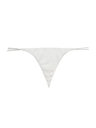 Fleur du Mal Women's Pearl Luxe Silk V-String | Thumbnail 1 Fleur du Mal Women's Pearl Luxe Silk V-String | Thumbnail 1