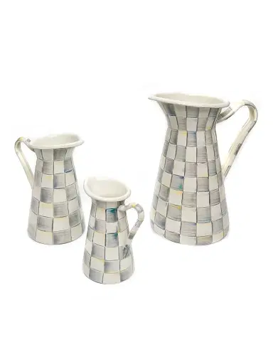 MacKenzie-Childs Sterling Check Enamel Practical Pitcher Medium | Thumbnail 2 MacKenzie-Childs Sterling Check Enamel Practical Pitcher Medium | Thumbnail 2