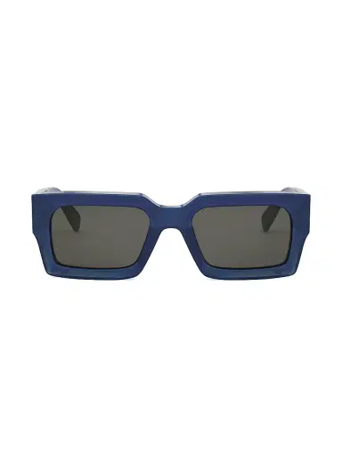 CELINE Men's Bold 3 Dots 54MM Rectangular Sunglasses - Shiny Blue | Thumbnail 2 CELINE Men's Bold 3 Dots 54MM Rectangular Sunglasses - Shiny Blue | Thumbnail 2