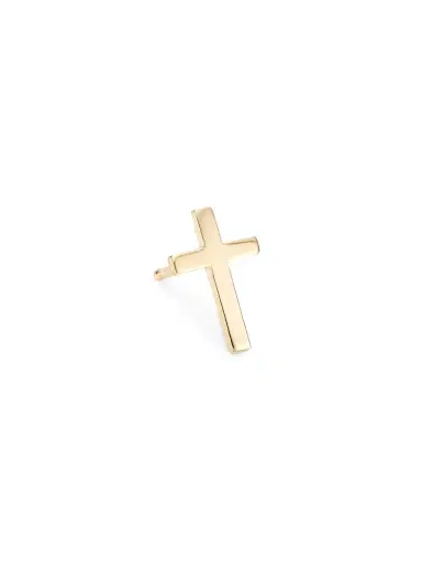 Sydney Evan Women's 14K Yellow Gold Tiny Pure Cross Single Stud Earring - Gold | Thumbnail 1 Sydney Evan Women's 14K Yellow Gold Tiny Pure Cross Single Stud Earring - Gold | Thumbnail 1