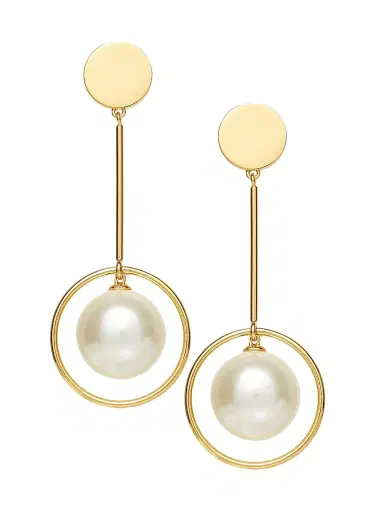 Lele Sadoughi Women's Pendulum 14K Gold-Plated & Acrylic Faux Pearl Linear Earrings | Thumbnail 1 Lele Sadoughi Women's Pendulum 14K Gold-Plated & Acrylic Faux Pearl Linear Earrings | Thumbnail 1