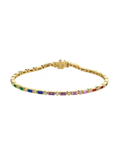 Sydney Evan Women's 14K Yellow Gold & Multi-Stone Rainbow Bracelet - Rainbow | Thumbnail 1 Sydney Evan Women's 14K Yellow Gold & Multi-Stone Rainbow Bracelet - Rainbow | Thumbnail 1