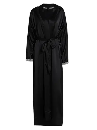 Kiki de Montparnasse Women's Silk Lace Inset Robe | Thumbnail 1 Kiki de Montparnasse Women's Silk Lace Inset Robe | Thumbnail 1