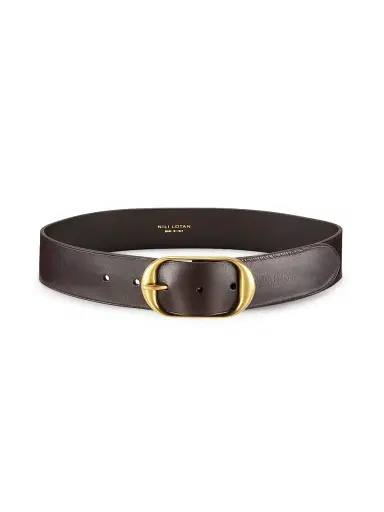 Nili Lotan Women's Nili Leather Belt - Dark Brown - Size Medium | Thumbnail 1 Nili Lotan Women's Nili Leather Belt - Dark Brown - Size Medium | Thumbnail 1