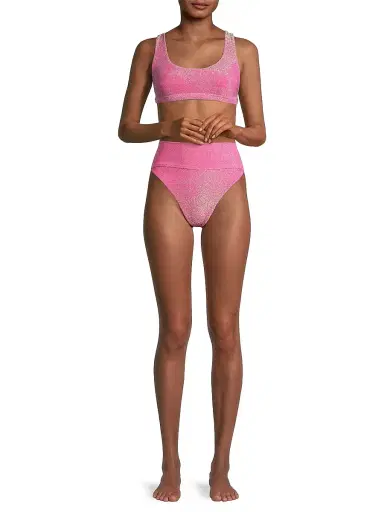 Beach Riot Women's Peyton Glittery Bikini Top - Fuchsia Purple | Thumbnail 2 Beach Riot Women's Peyton Glittery Bikini Top - Fuchsia Purple | Thumbnail 2