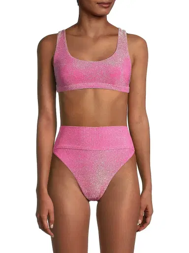 Beach Riot Women's Peyton Glittery Bikini Top - Fuchsia Purple | Thumbnail 3 Beach Riot Women's Peyton Glittery Bikini Top - Fuchsia Purple | Thumbnail 3