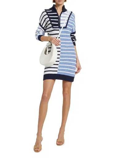 Staud Women's Hampton Stripe Minidress - Adriatic Stripe | Thumbnail 2 Staud Women's Hampton Stripe Minidress - Adriatic Stripe | Thumbnail 2