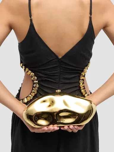 Cult Gaia Women's Caldera Metallic Clutch Bag | Thumbnail 3 Cult Gaia Women's Caldera Metallic Clutch Bag | Thumbnail 3