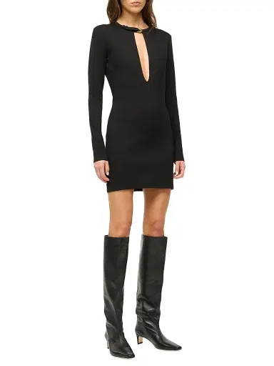 Staud Women's Astor Keyhole Buckle Mindress - Black | Thumbnail 2 Staud Women's Astor Keyhole Buckle Mindress - Black | Thumbnail 2