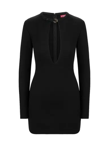 Staud Women's Astor Keyhole Buckle Mindress - Black | Thumbnail 1 Staud Women's Astor Keyhole Buckle Mindress - Black | Thumbnail 1