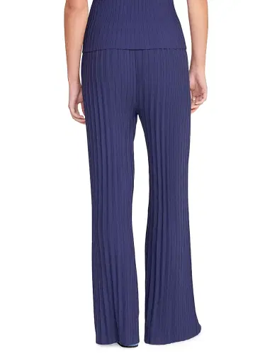 Staud Women's Lupin Rib-Knit Pants - Navy | Thumbnail 5 Staud Women's Lupin Rib-Knit Pants - Navy | Thumbnail 5