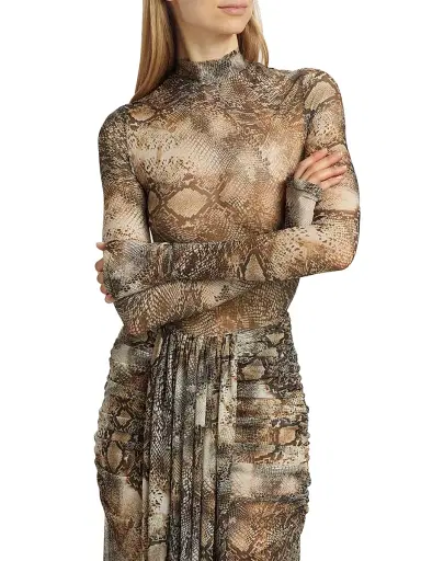 Lapointe Women's Printed Mesh Sheer Bodysuit | Thumbnail 3 Lapointe Women's Printed Mesh Sheer Bodysuit | Thumbnail 3