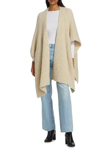 Sofia Cashmere Women's Cashmere-Silk Chunky Knit Cape | Thumbnail 3 Sofia Cashmere Women's Cashmere-Silk Chunky Knit Cape | Thumbnail 3