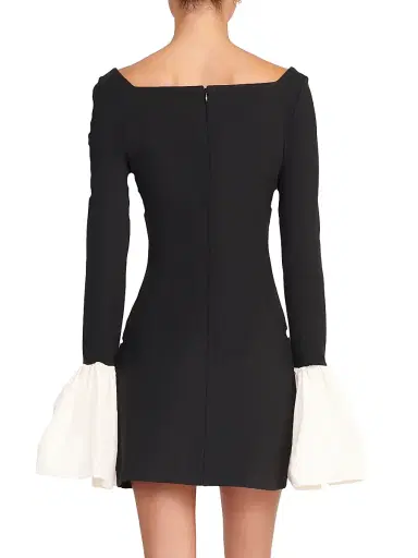 STAUD Women's Hawthorne Two-Tone Bell-Sleeve Minidress - Black | Thumbnail 5 STAUD Women's Hawthorne Two-Tone Bell-Sleeve Minidress - Black | Thumbnail 5