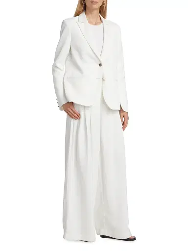 TWP Women's Linen-Blend Boyfriend Blazer - White | Thumbnail 2 TWP Women's Linen-Blend Boyfriend Blazer - White | Thumbnail 2
