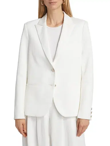 TWP Women's Linen-Blend Boyfriend Blazer - White | Thumbnail 3 TWP Women's Linen-Blend Boyfriend Blazer - White | Thumbnail 3